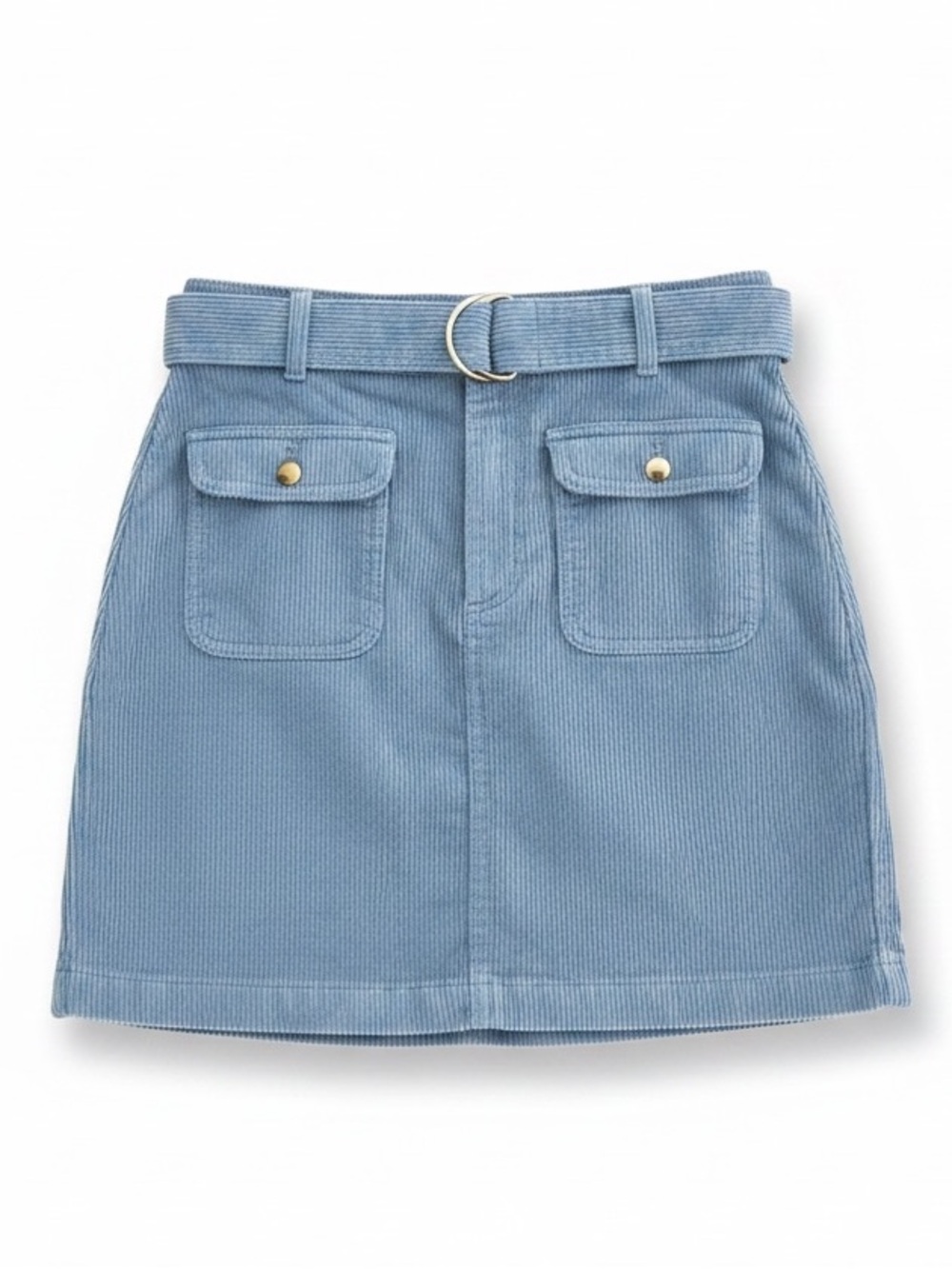 LOFT Size 2 corduroy mini skirt w/utility flap pockets and matching belt